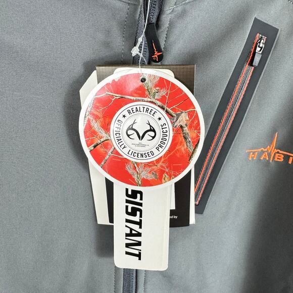 Habit Outdoors NWT Castlerock Gray Zip Lined Softshell Jacket Pockets Men's Sz L - Picture 6 of 10